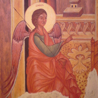 Archangel Gabriel Archangel Gabriel, after Annunciation 15/16th century, Clayintone 2010, 43 x 59 cm