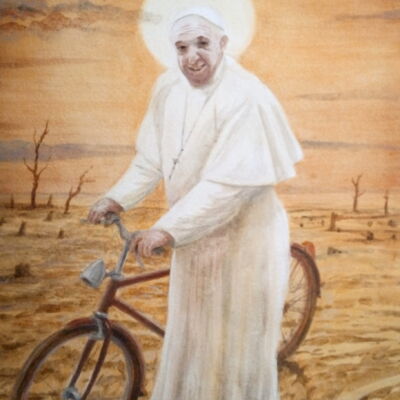 Papst Franziskus mit Fahrrad Papst Franziskus mit Fahrrad