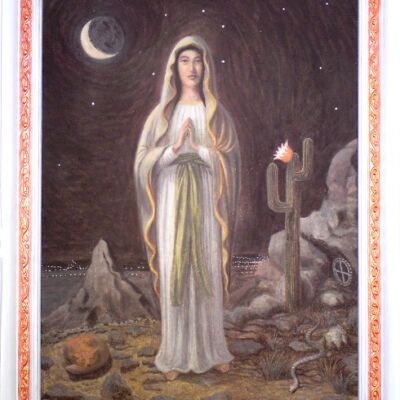 Maria w pustyni Maria w pustyni, własna kompozycja 2011, Clayintone - malowane gliną, 35 x 50 cm, rama, szkło